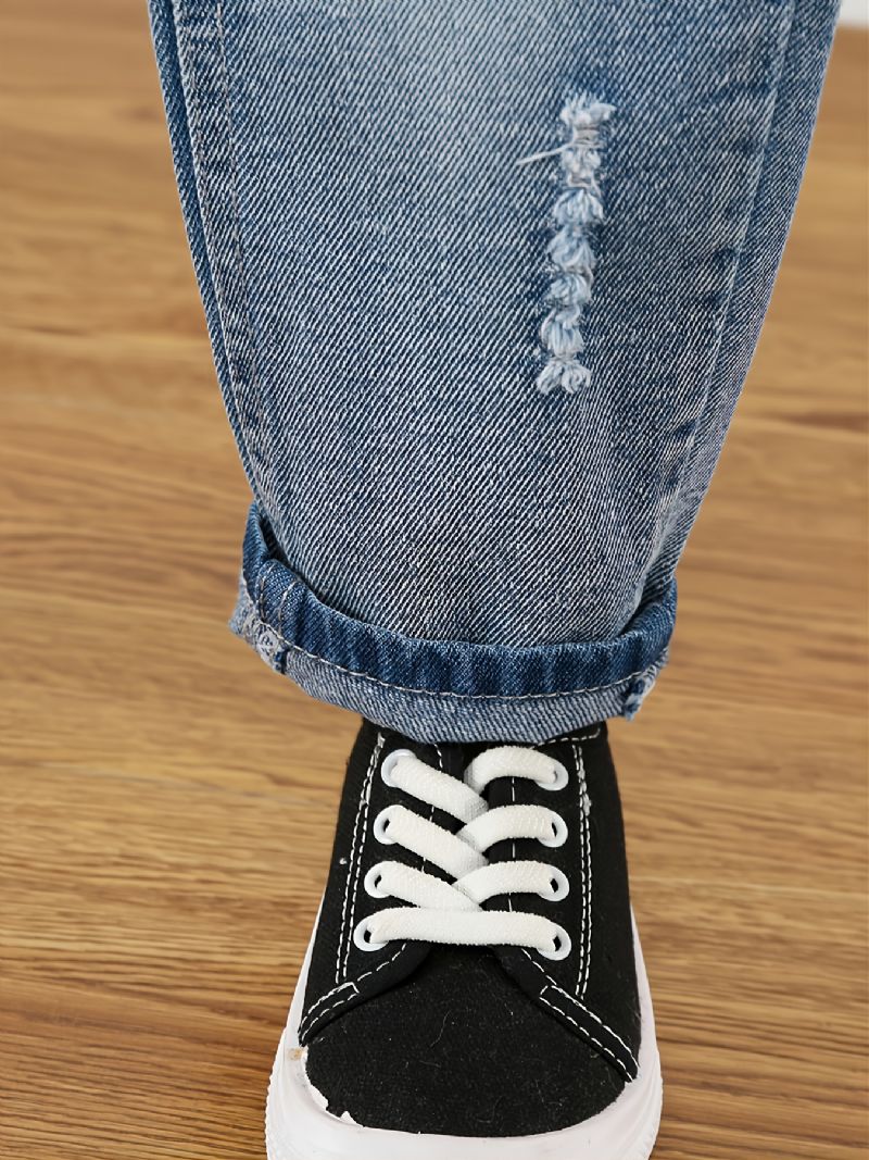 Børne Denim Casual Ripped Jeans Forår Efterår