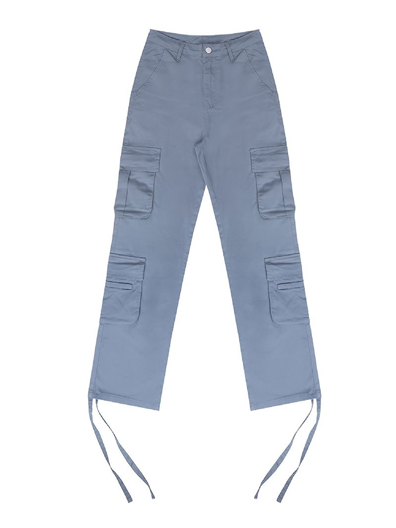 Brede Ben Baggy Cargo-bukser Med Klaplommer Pigejeans I Y2k-stil Dametøj Og Denim