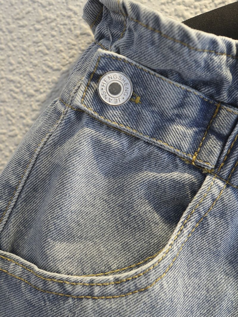 Casual Blå Denim Teksturerede Pigejeans