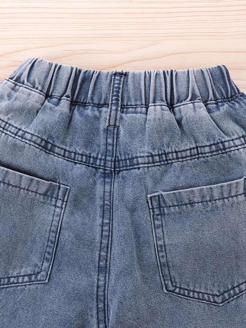 Casual Jeans Med Broderede Hjerter Til Børn