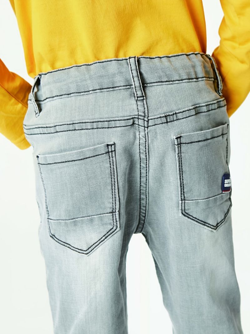 Drenge Casual Blå Grå Stilfuld Denim Jeans Børnetøj