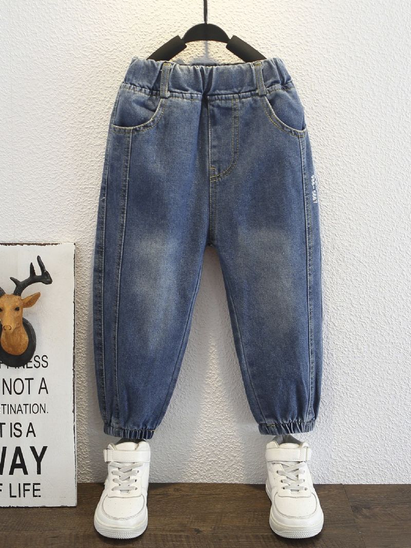 Drenge Casual Jeans Elastiske Talje Denimbukser