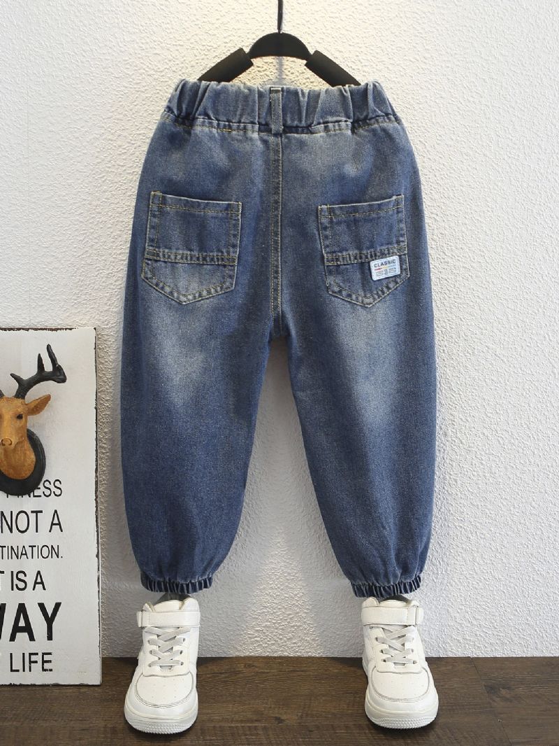 Drenge Casual Jeans Elastiske Talje Denimbukser