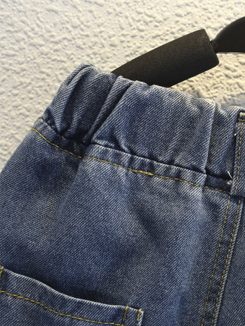 Drenge Casual Jeans Elastiske Talje Denimbukser