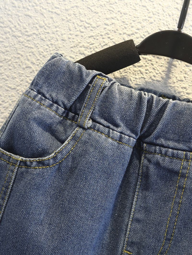 Drenge Casual Jeans Elastiske Talje Denimbukser