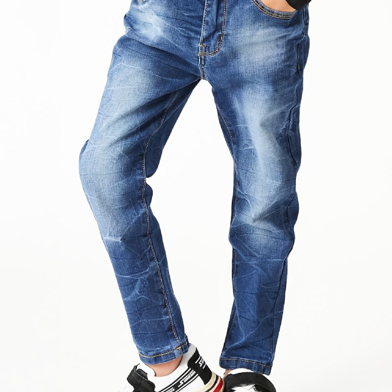 Drenge Faded Button Regular Fit Denim Jeans Børnetøj