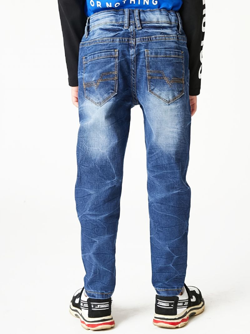 Drenge Faded Button Regular Fit Denim Jeans Børnetøj