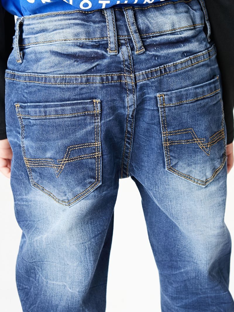 Drenge Faded Button Regular Fit Denim Jeans Børnetøj