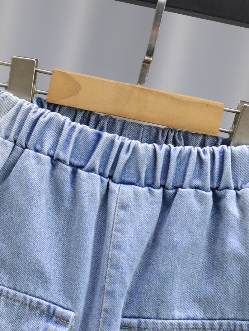 Drenge Loose Tie-in Casual Jeans Med Stor Lomme