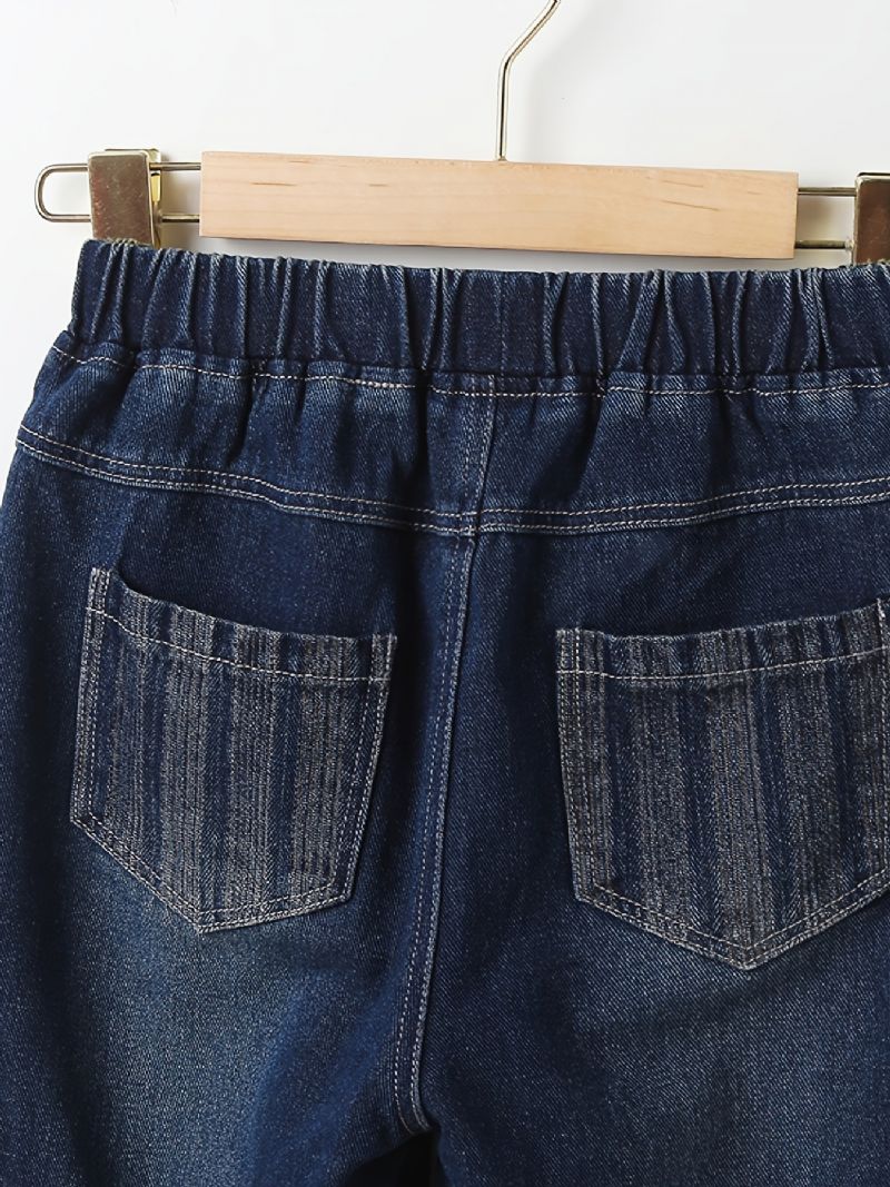 Drenge Tilspidsede Jeans Med Elastisk Linning