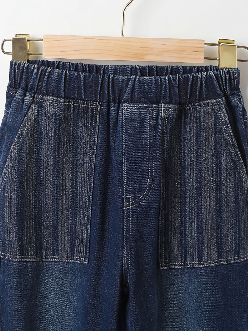 Drenge Tilspidsede Jeans Med Elastisk Linning