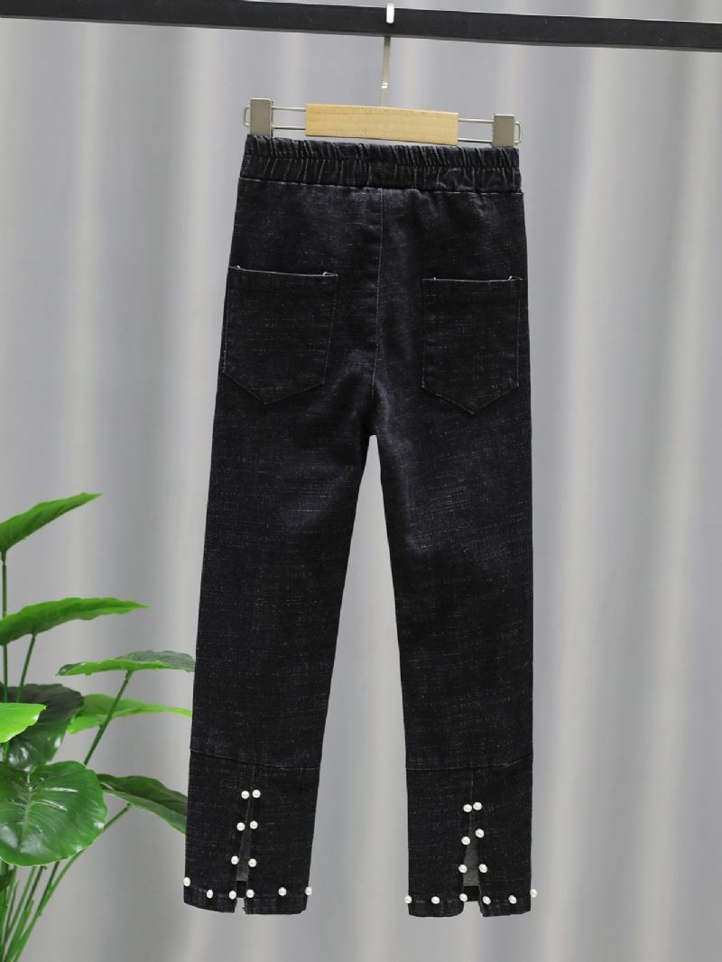 Efterår Vinter Piger Moderigtige Casual Pearl Jeans