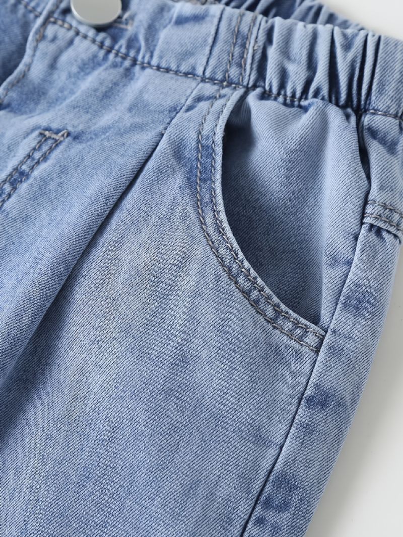 Jeans Med Brede Ben Til Piger Elastisk Linning Til Efterår Og Vinter Ny