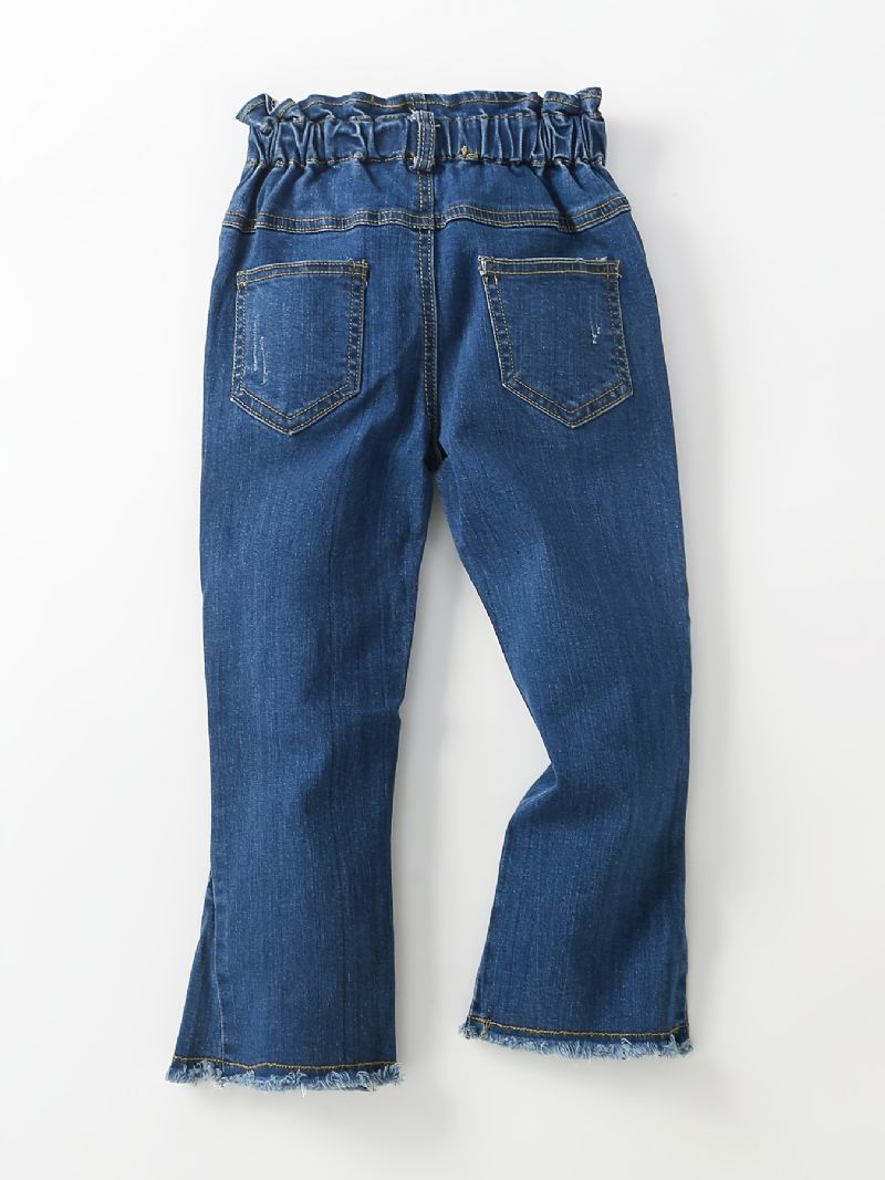 Lige Jeans Til Piger Elastisk Linning Til Efterår Og Vinter Nyhed