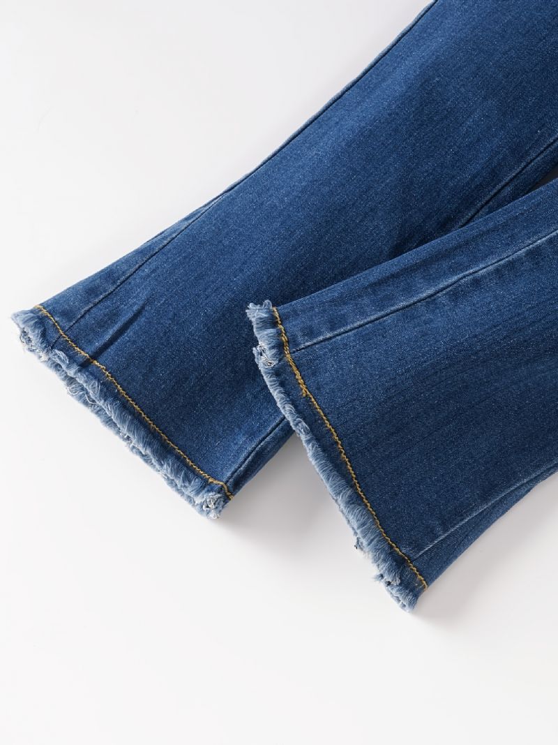 Lige Jeans Til Piger Elastisk Linning Til Efterår Og Vinter Nyhed