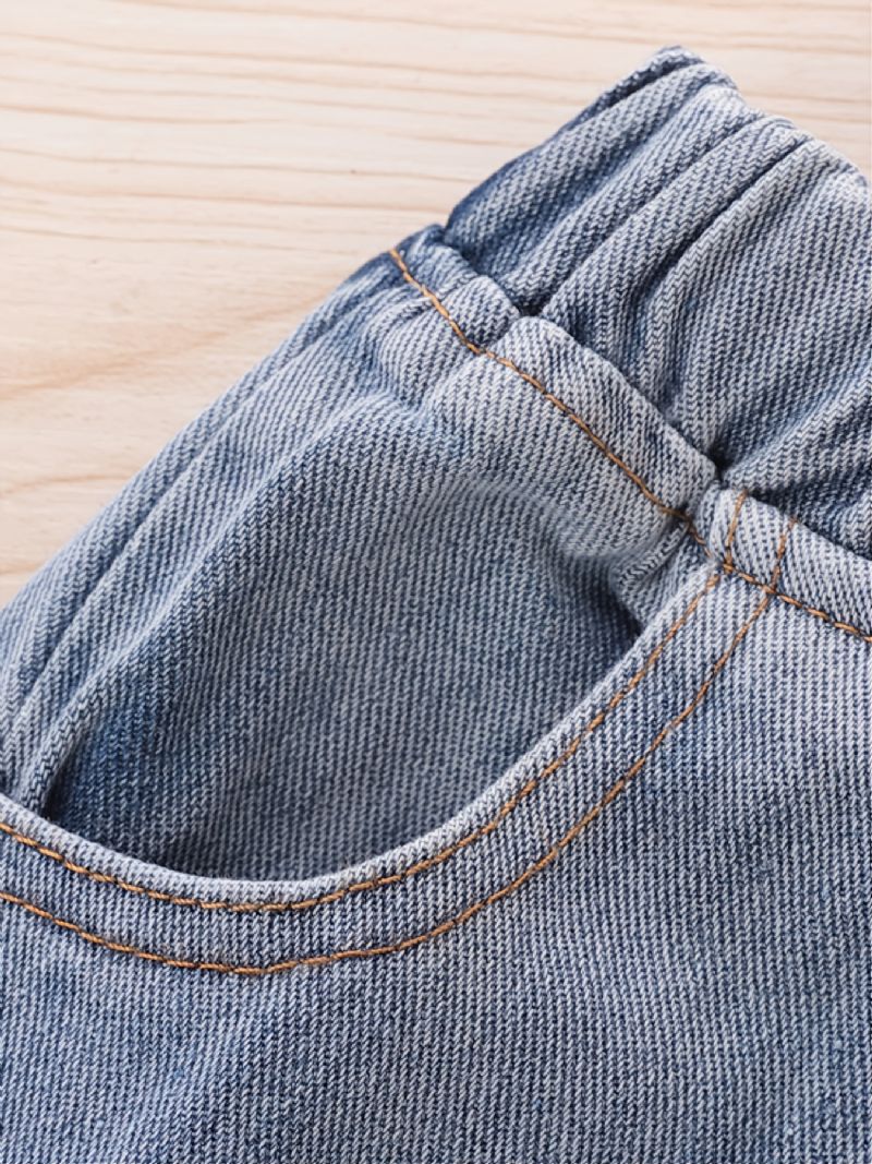 Moderigtige Stribede Denim-jeans Til Efterår Og Vinter