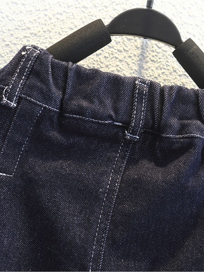 Mørkeblå Elastiske Jeans Til Drenge