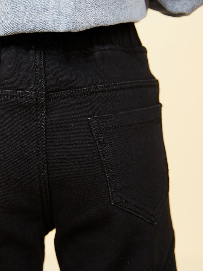 Piger Børn Solid Denim Elastic Jogger Jeans Bla