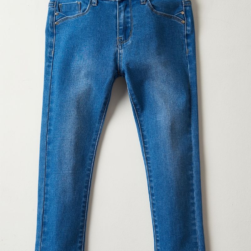 Piger Casual Faded Denim Jeans Curvy Børnetøj