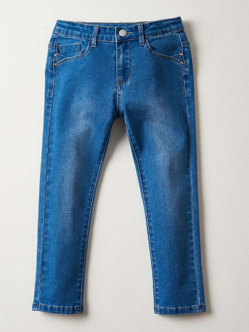 Piger Casual Faded Denim Jeans Curvy Børnetøj