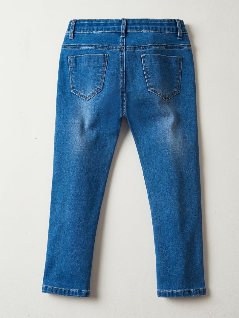 Piger Casual Faded Denim Jeans Curvy Børnetøj