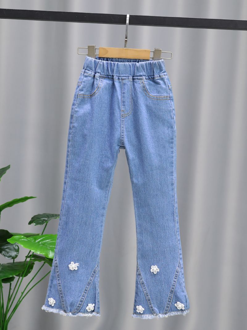 Piger Casual Hvide Blomstrede Jeans