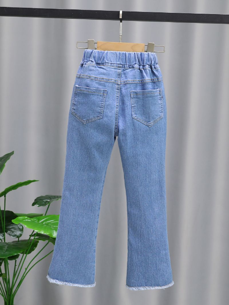 Piger Casual Hvide Blomstrede Jeans