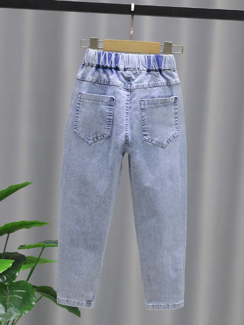 Piger Casual Mode Solid Patched Jeans