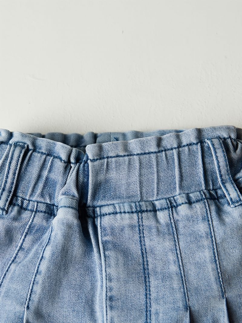 Piger Lyseblå Falmet Elastisk Talje Let Stretch Denim Jean Børnetøj