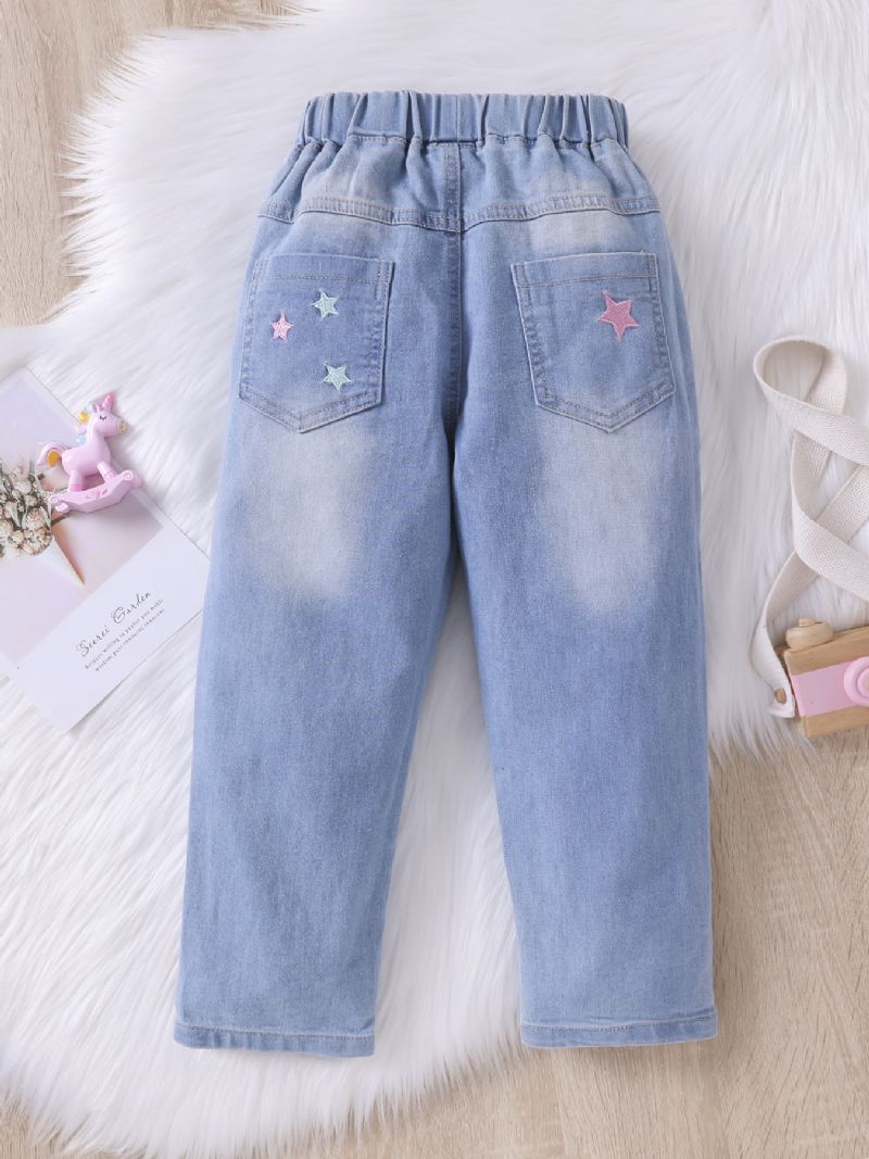 Piger Mode Brodery Star Jeans