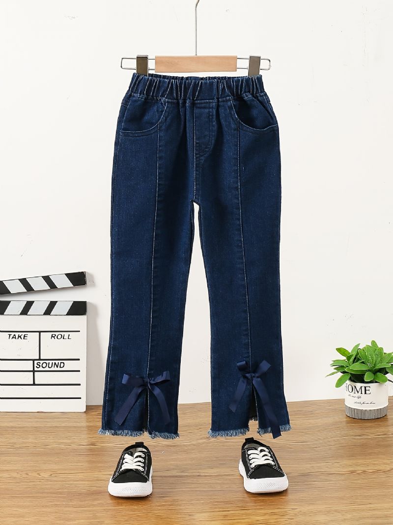 Piger Simple Mode Sløjfe Denim Flared Jeans