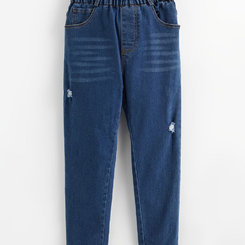 Piger Skinny Jeans Casual Elastiske Taljebukser Børnetøj