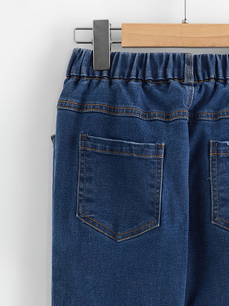 Piger Skinny Jeans Casual Elastiske Taljebukser Børnetøj