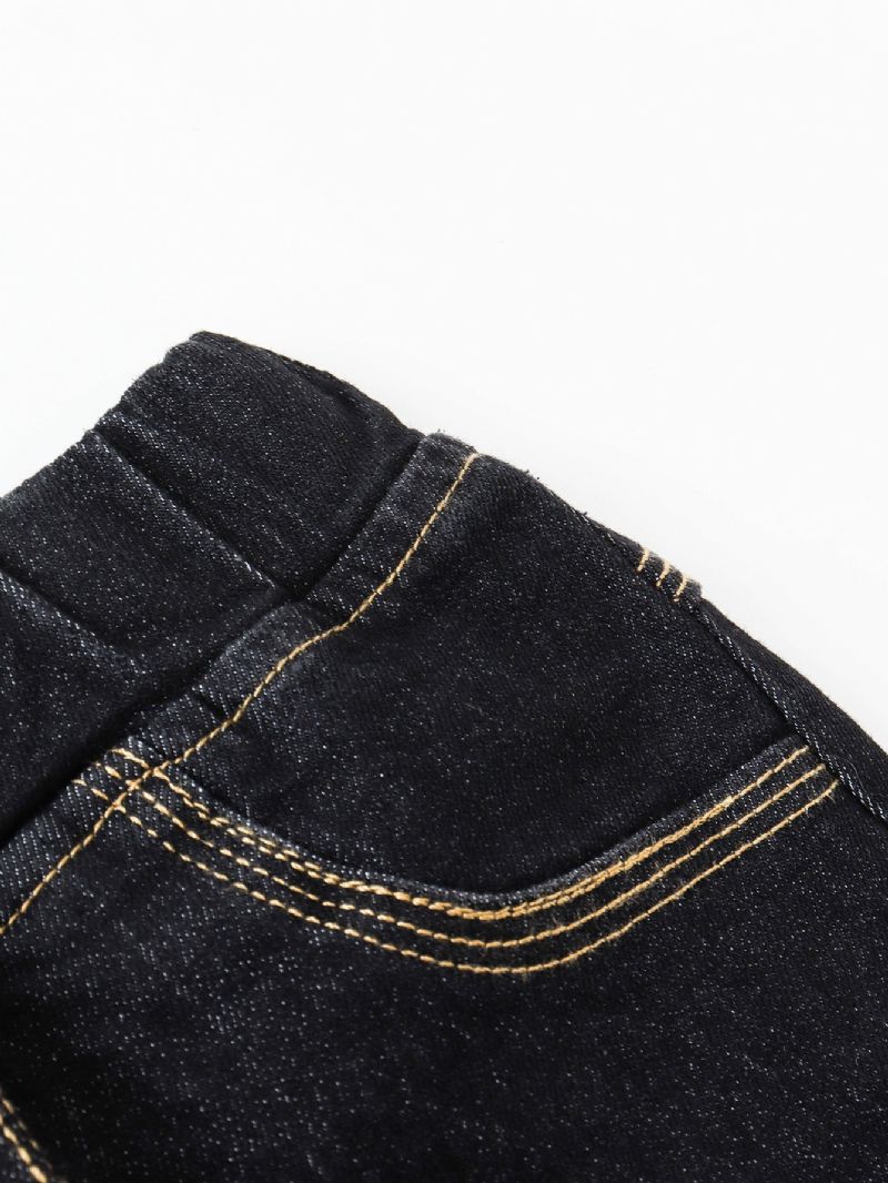 Simple Ensfarvede Sorte Jeans Til Børn