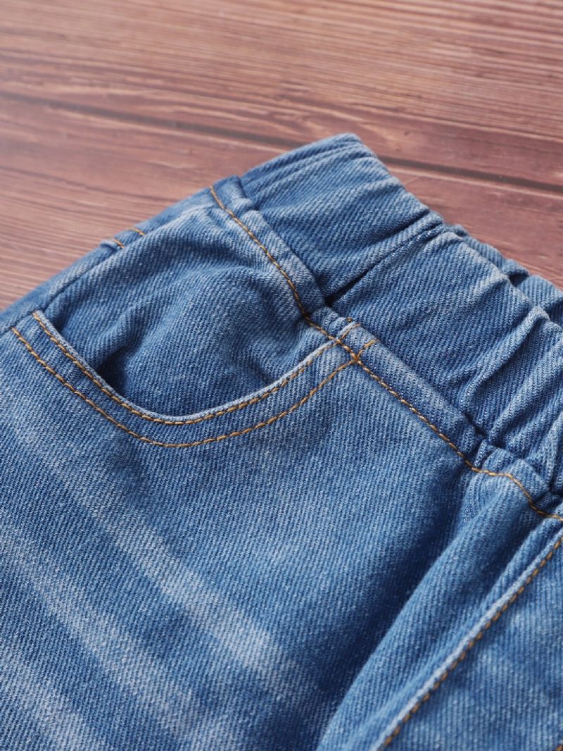 Småbørnspiger Casual Jeans Med Elastik I Taljen