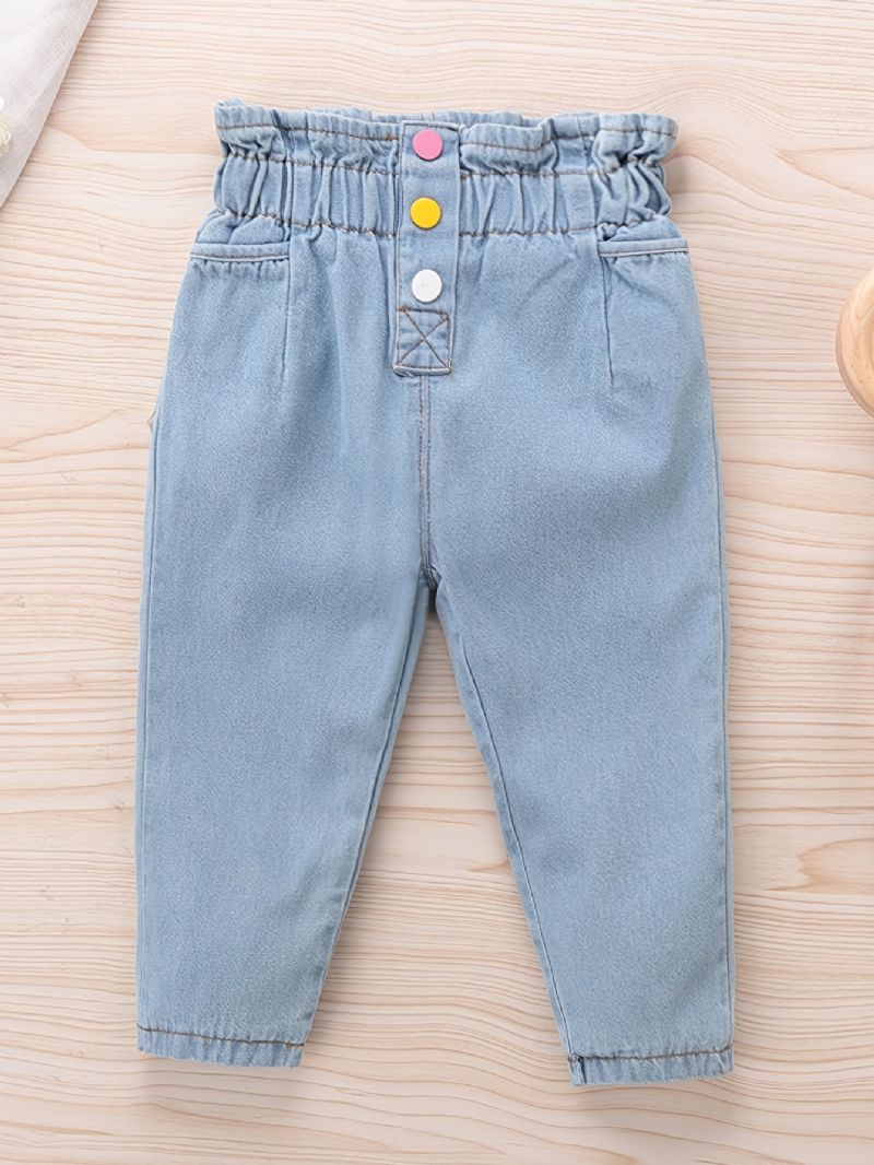 Småbørnspiger Casual Solide Denim Jeans