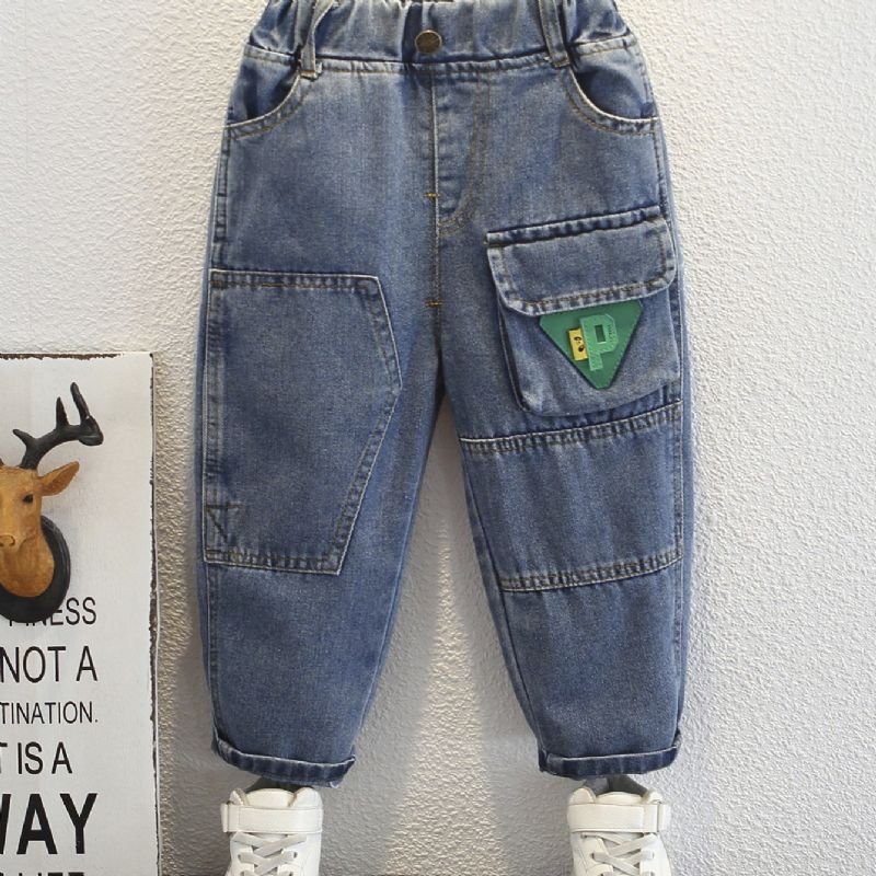 Toddler Drenge Triangle Green Logo Cargo Jeans