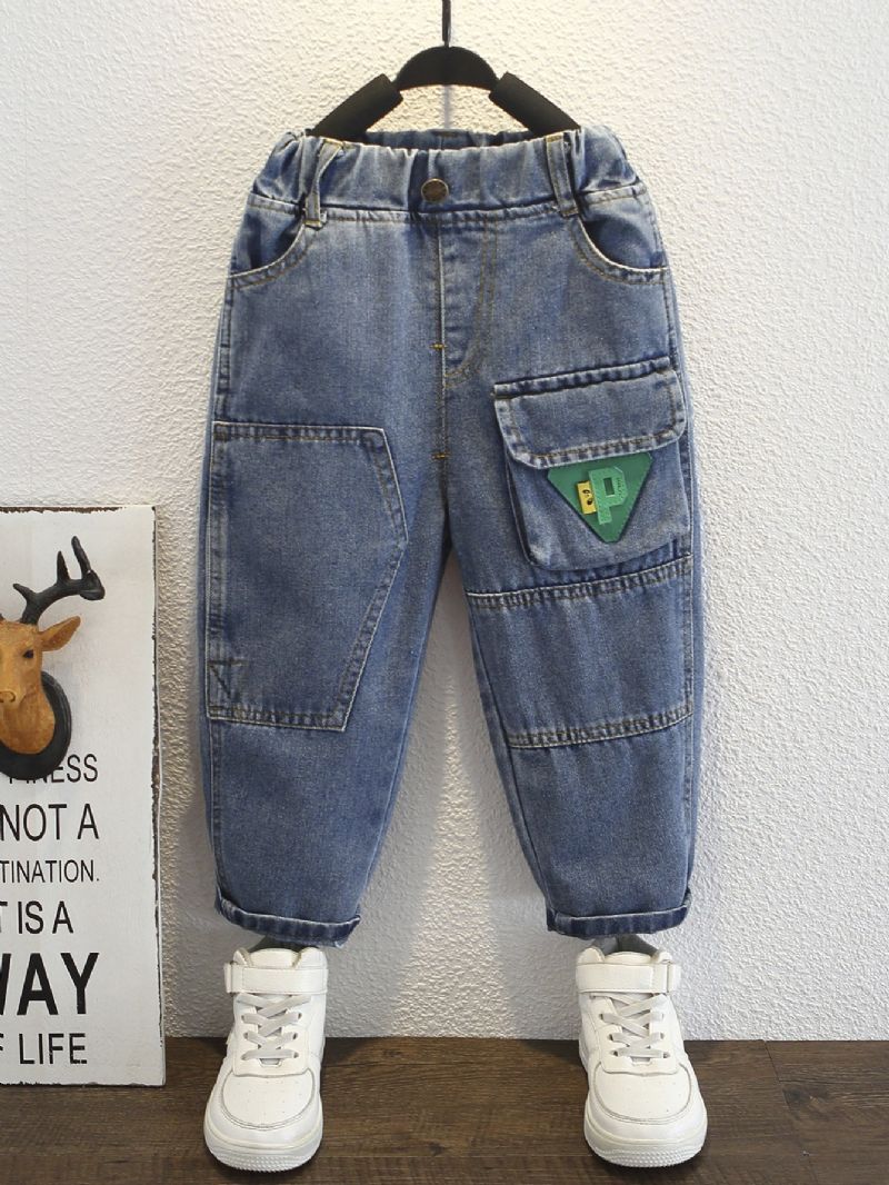 Toddler Drenge Triangle Green Logo Cargo Jeans