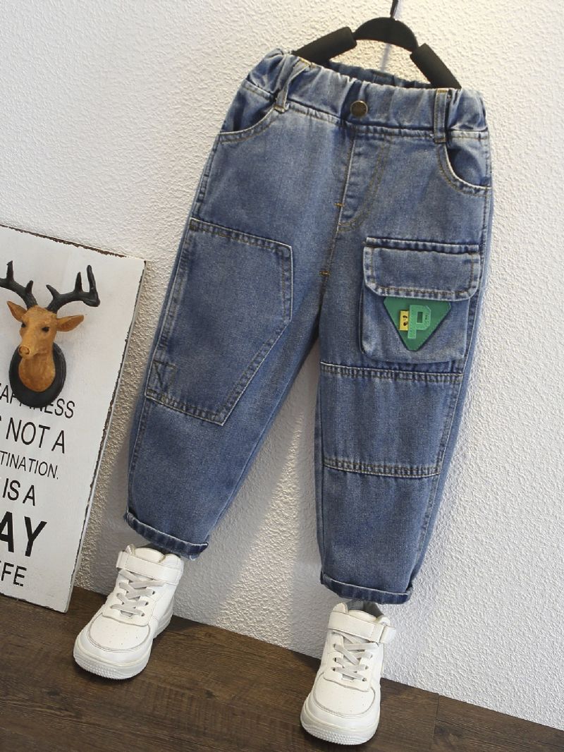 Toddler Drenge Triangle Green Logo Cargo Jeans