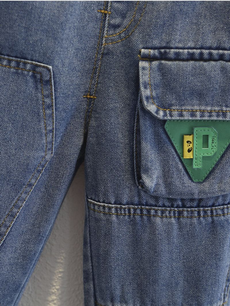 Toddler Drenge Triangle Green Logo Cargo Jeans