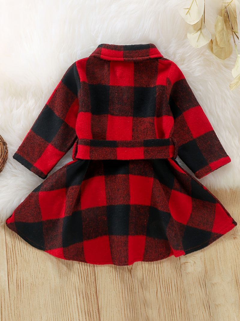 Baby Pige Ulden Plaid Kjole