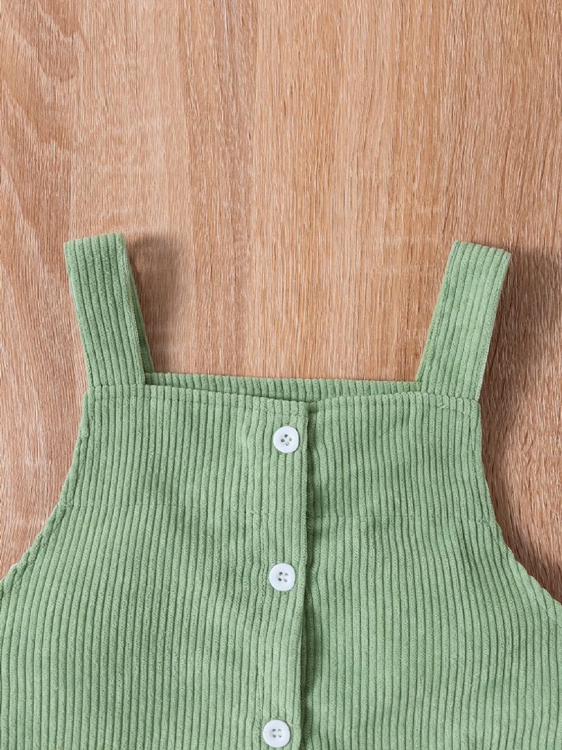 Baby Piger Overall Kjole Corduroy Solid Kjoler Babytøj