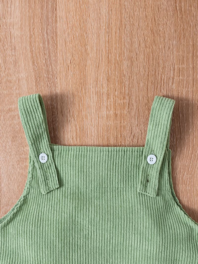 Baby Piger Overall Kjole Corduroy Solid Kjoler Babytøj