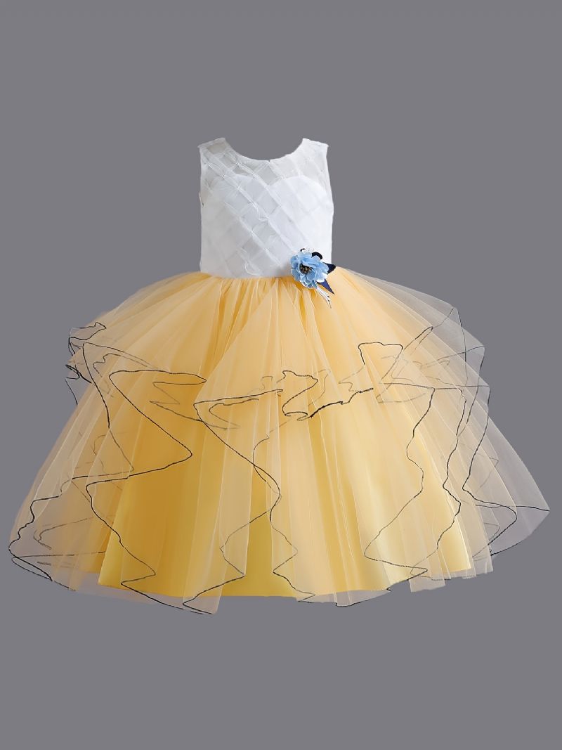 Babypige Mesh Tutu Kjole Blomsterdekor Festkjole Prinsessekjole Brudekjole Blomsterpiger