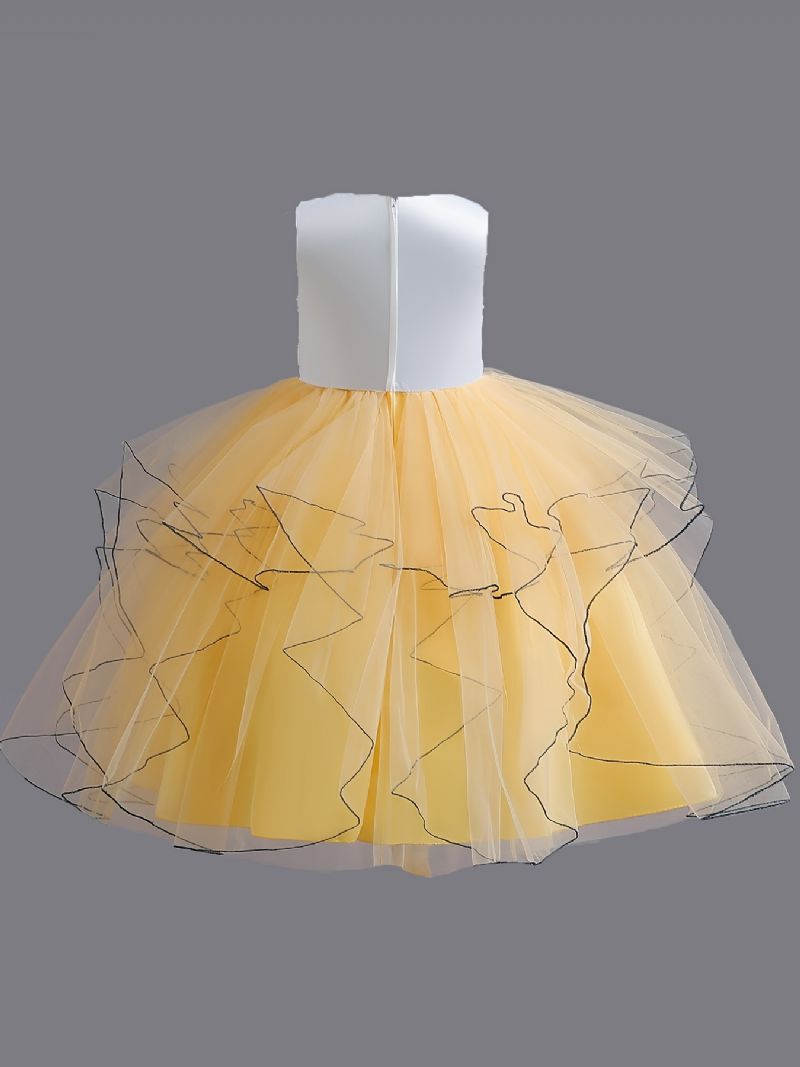 Babypige Mesh Tutu Kjole Blomsterdekor Festkjole Prinsessekjole Brudekjole Blomsterpiger