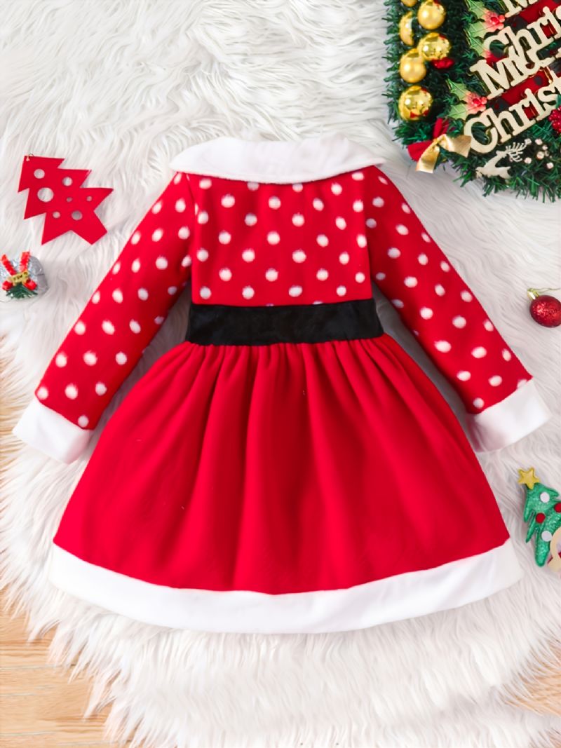 Christmas Toddler Baby Piger Dress Princess Plys Langærmet Kjole