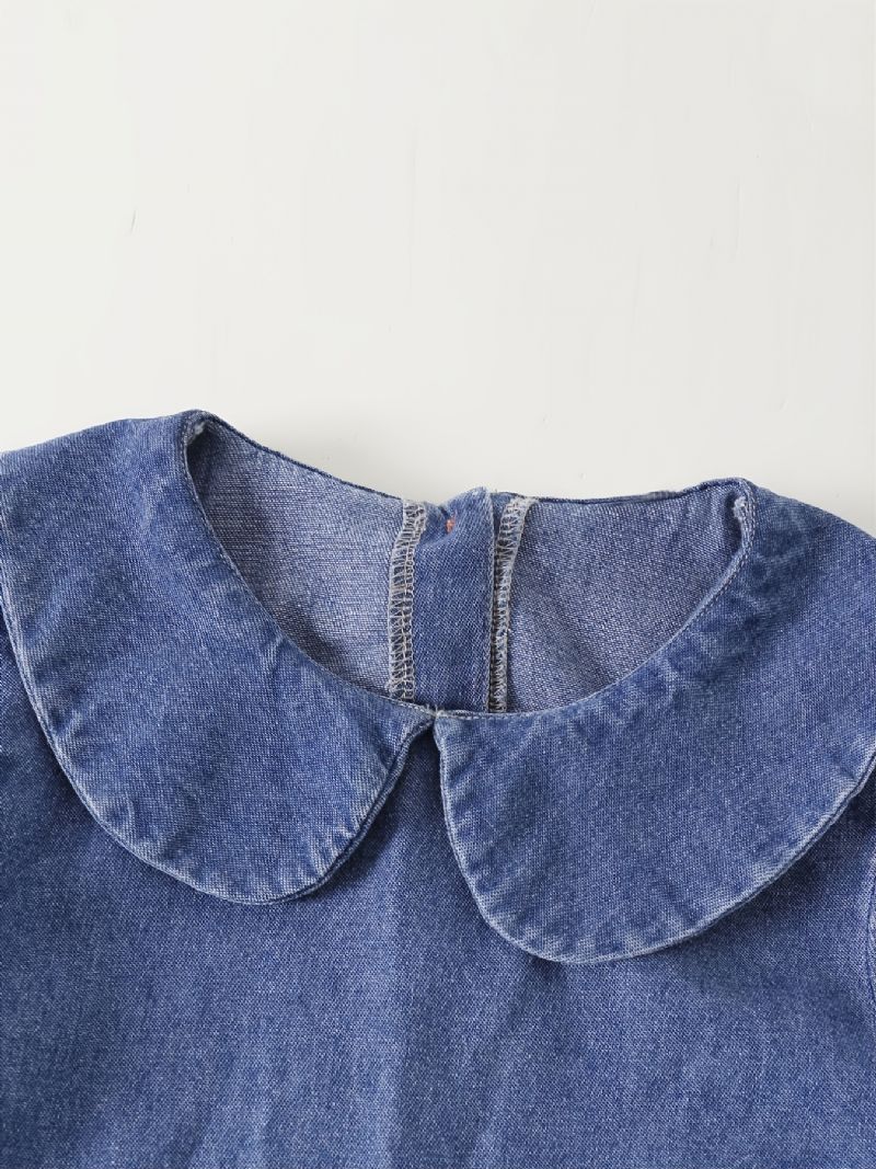 Efterår Vinter Piger Casual Moderigtig Denim Langærmet Kjole