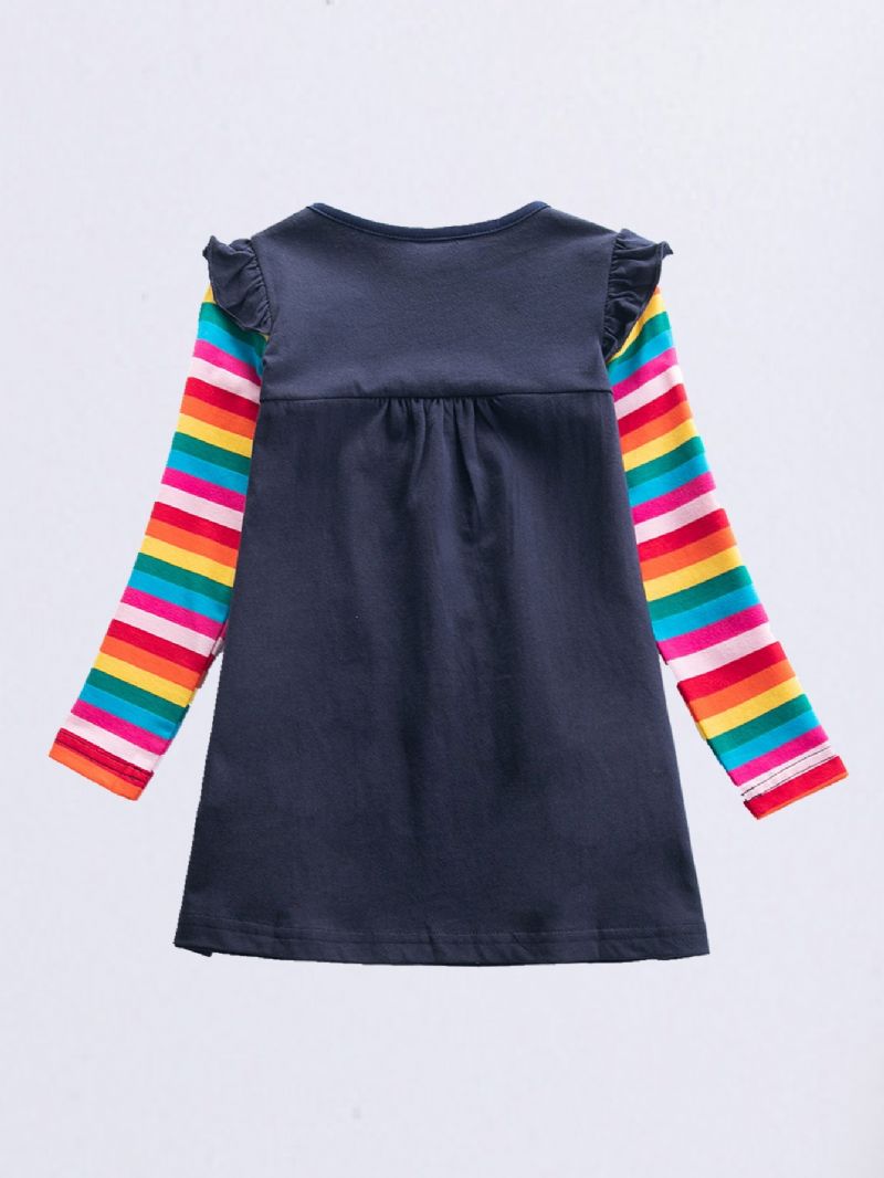 Langærmet Star Butterfly Broderet Rainbow Sleeve To Pocket A-line Kjole