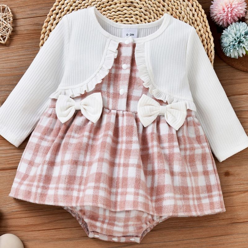 Piger Baby Elegant Plaid Sløjfekjole