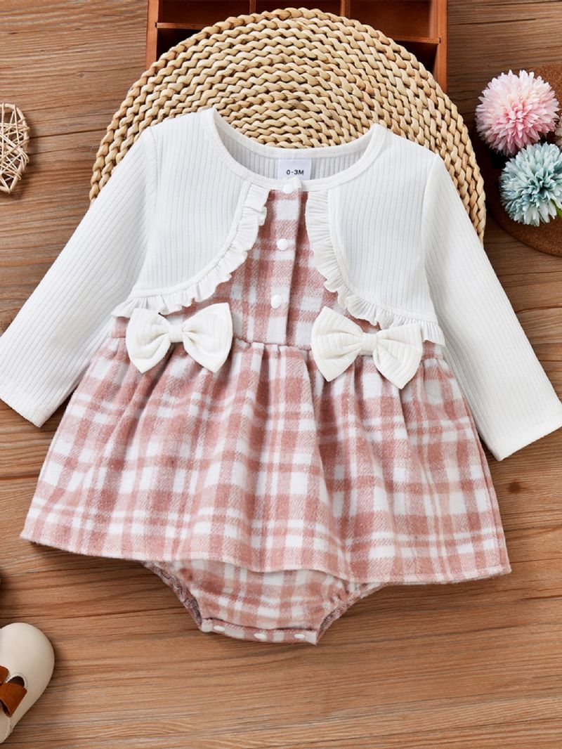 Piger Baby Elegant Plaid Sløjfekjole